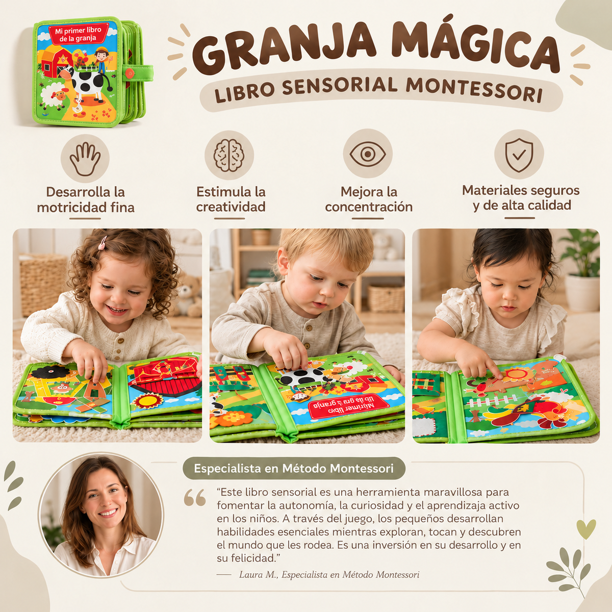 Granja Mágica-Libro sensorial Montessori