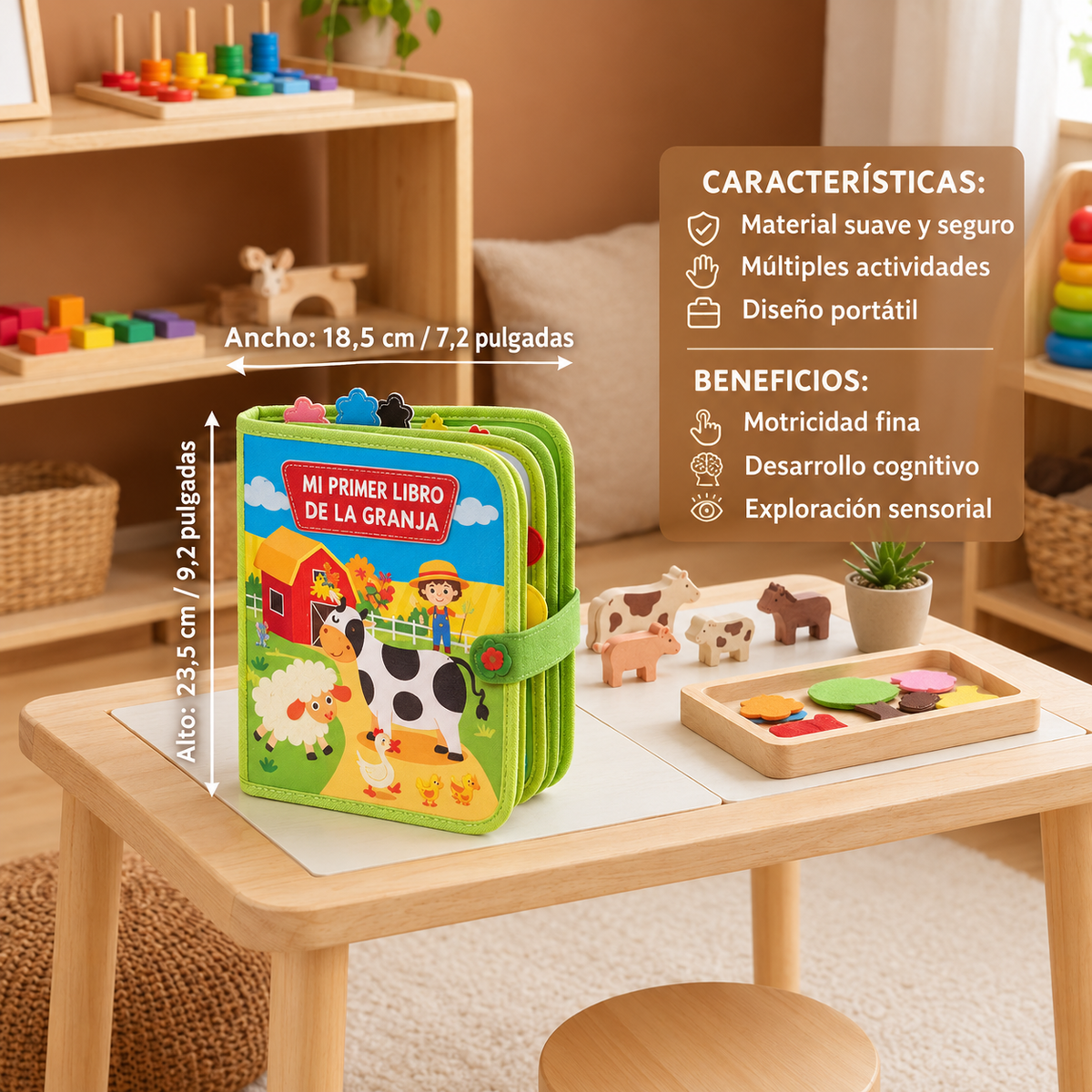 Granja Mágica-Libro sensorial Montessori